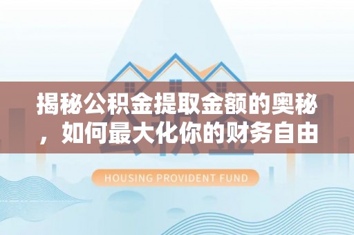 蒙自揭秘公积金提取金额的奥秘，如何最大化你的财务自由