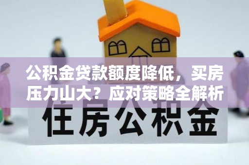 蒙自公积金贷款额度降低，买房压力山大？应对策略全解析
