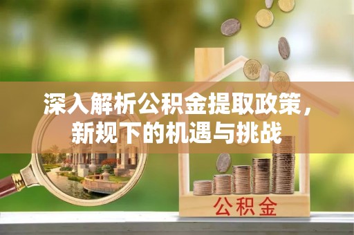 蒙自深入解析公积金提取政策，新规下的机遇与挑战